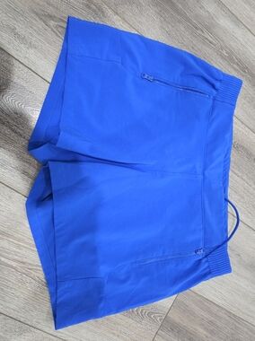 Bright Royal Blue Athletic Shorts with Zipper Pockets